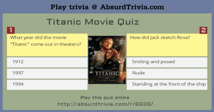 Titanic trivia questions and answers